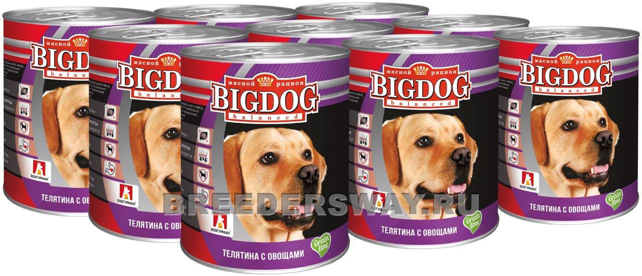 BIG DOG Телятина с овощами ж/б 850гр