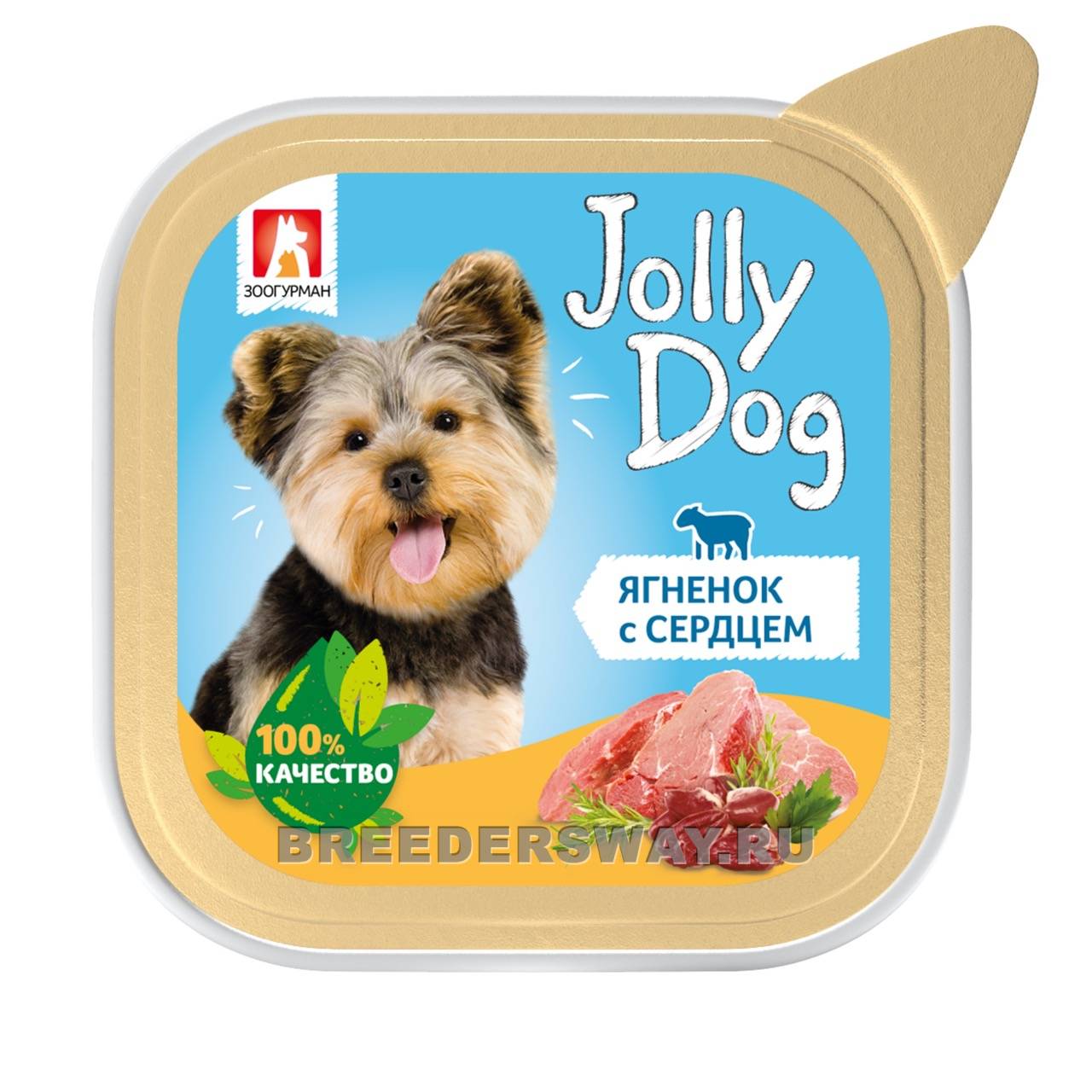 Jolly Dog Ягнёнок с сердцем д/собак ламистер 100гр